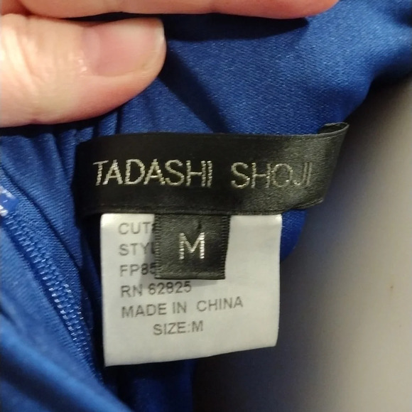 Tadashi Shoji Royal Blue Goddess Style Formal Event Dress M-Ruched Bodice-Prom - Picture 4 of 11